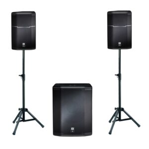 JBL PRX612M + JBL PRX618S (aktyvios+stovai+SUB) 2600W nuoma