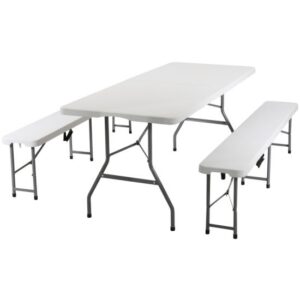 Plastikinių lauko baldų komplekto nuoma (180cm)